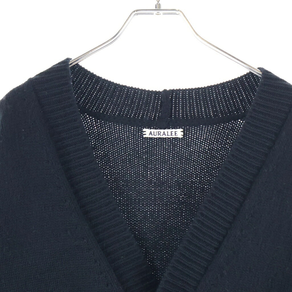 AURALEE(オーラリー) FELT WOOL YARN KNIT CARDIGAN フェルト ウール ヤーン ニットカーディガン ブラック A7AC02FU