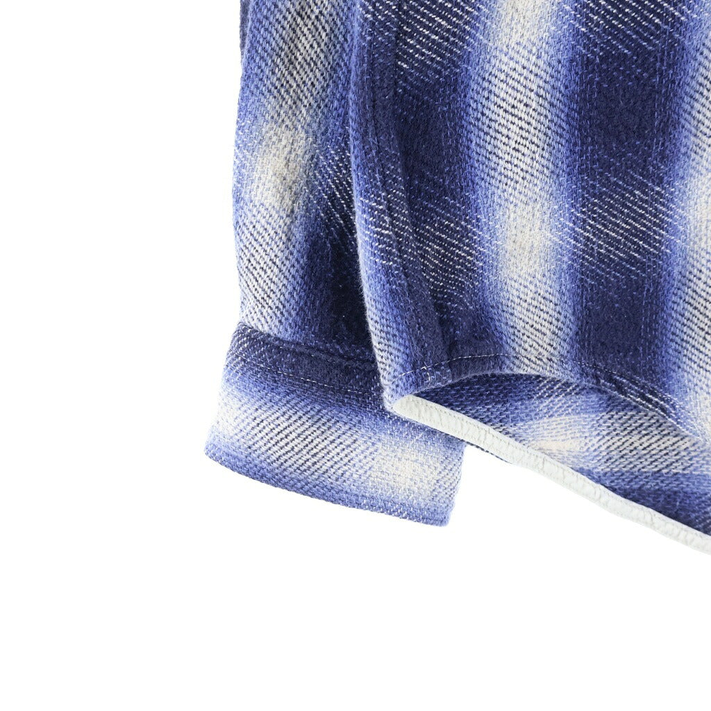 Ron Herman California(ロンハーマン カリフォルニア) FADE CHEAK SHIRT オンブレチェック コットン 長袖シャツ ブルー 3320700038