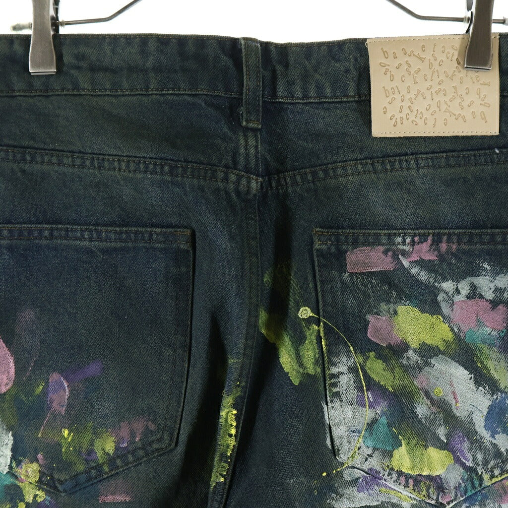 BASKETCASE GALLERY(バスケットケース ギャラリー) LAX BAGGY DENIM ダメージ加工 ペイント ジップフライ バギーデニム ジーンズ インディゴ