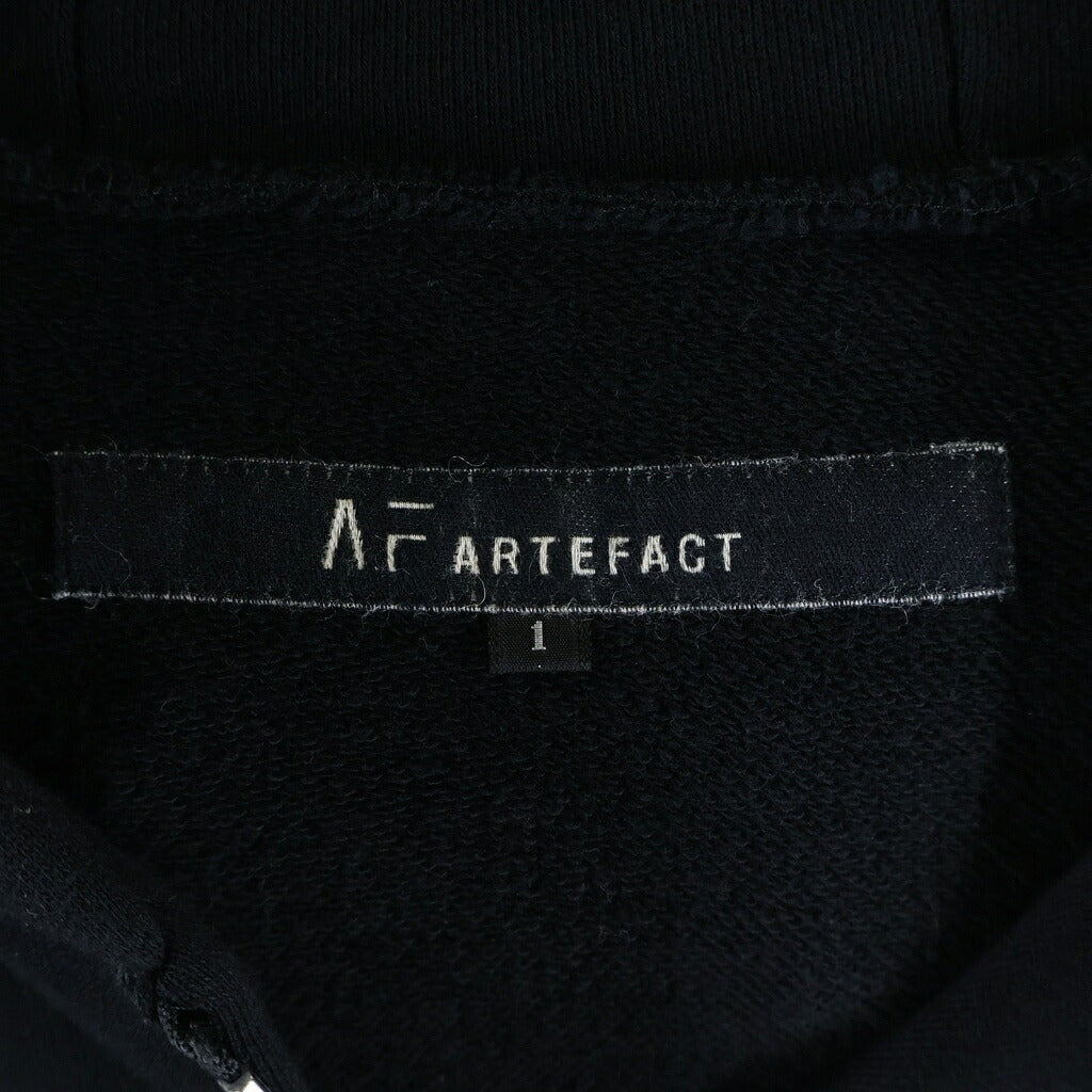 A.F ARTEFACT(エーエフアーティファクト) サイドポケット スウェット ダブルジップアップパーカー ブラック