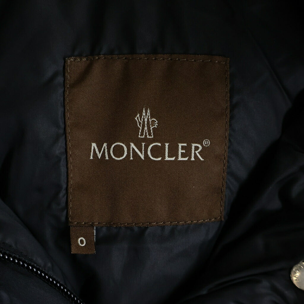MONCLER(モンクレール) 茶タグ ファー付き ジップアップフーデッドダウンジャケット レディース ブラック 220-093-47352-90