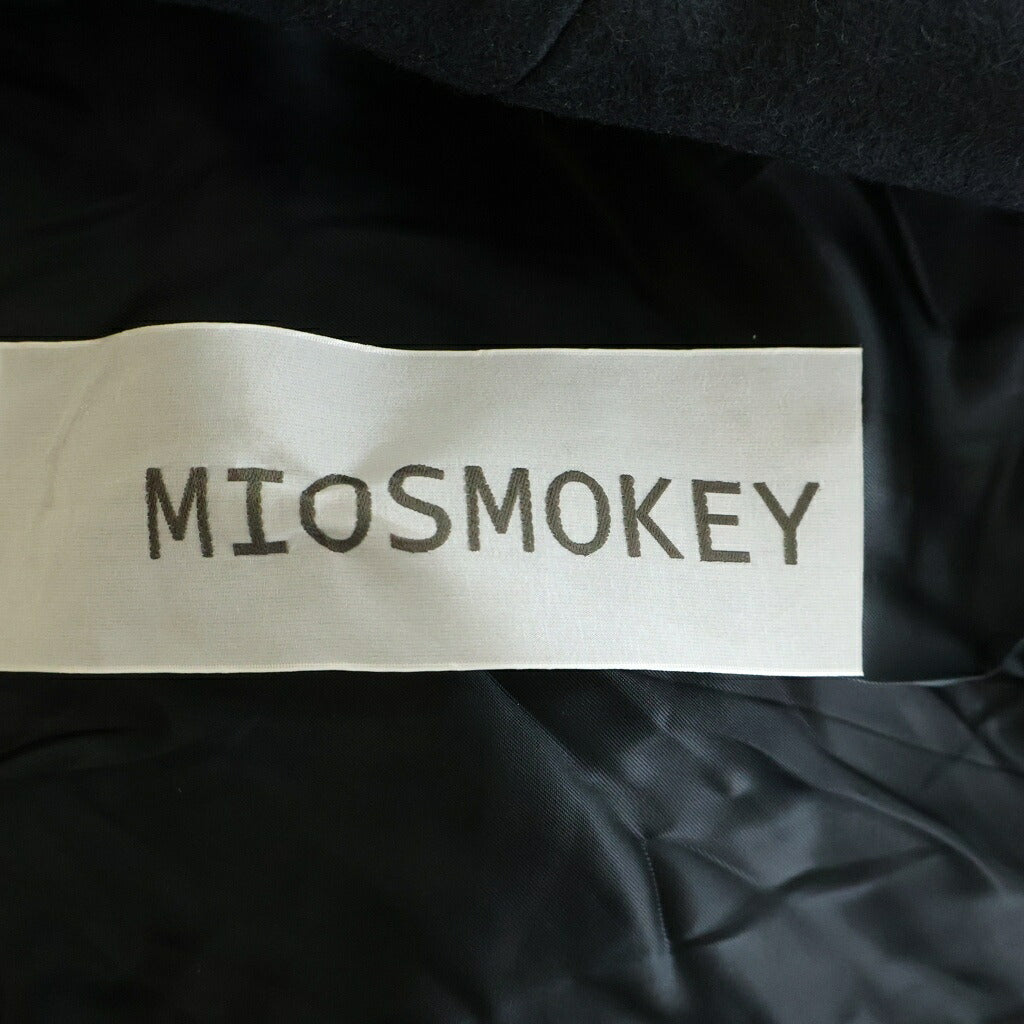 NO BRAND(ノーブランド) MIOSMOKEY ミオスモーキー ウール混 アウトダーツロングコート ブラック 232CT002-B