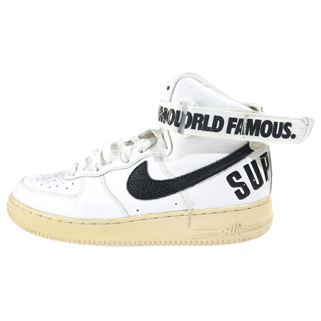 NIKE(ナイキ) 【観賞用2014年製】14AW ×SUPREME AIR FORCE 1 HIGH SUPREME SPECIAL シュプリーム エアフォース シュプリームスペシャル ハイカットスニーカー ホワイト US9/27cm 698696-100