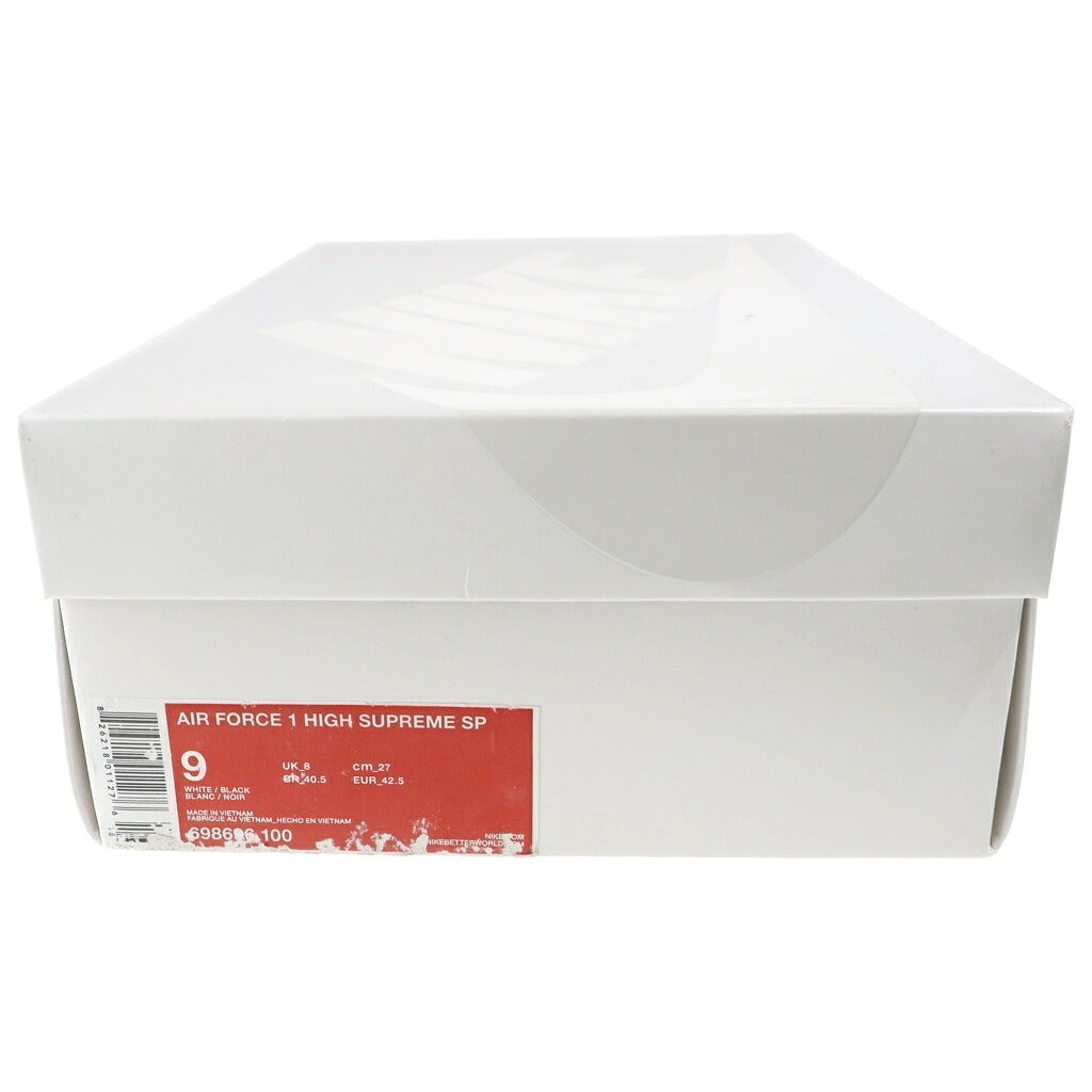 NIKE(ナイキ) 【観賞用2014年製】14AW ×SUPREME AIR FORCE 1 HIGH SUPREME SPECIAL シュプリーム エアフォース シュプリームスペシャル ハイカットスニーカー ホワイト US9/27cm 698696-100