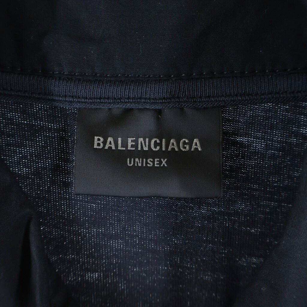 BALENCIAGA(バレンシアガ) Stencil Type Hybrid Oversized Shirt ステンシルテープ ハイブリッド オーバーサイズド 長袖シャツ ブラック 783840 TNM60