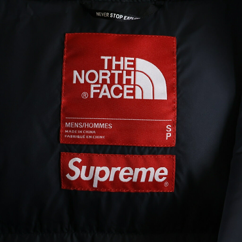 SUPREME(シュプリーム) 21AW ×THE NORTH FACE Bleached Denim Print Nuptse Jacket ブリーチドデニムプリント ヌプシダウンジャケット ブラック/ブラウン ND52100I
