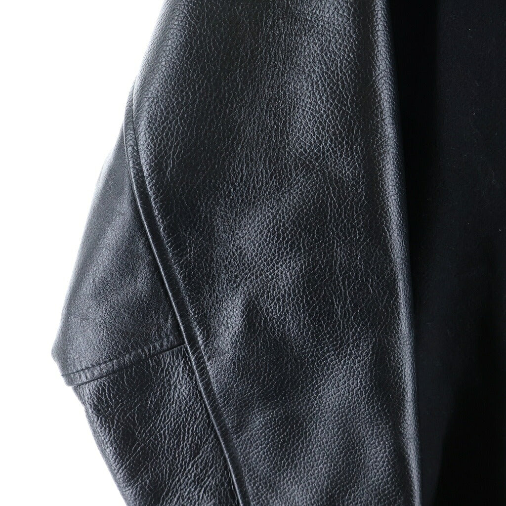 NEIGHBORHOOD(ネイバーフッド) 21AW CLUB WCL-JKT レザー切替 ウールスタジャン ジャケット ブラック 212SZNH-JKM03