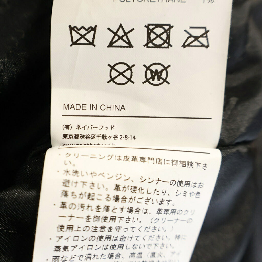 NEIGHBORHOOD(ネイバーフッド) 21AW CLUB WCL-JKT レザー切替 ウールスタジャン ジャケット ブラック 212SZNH-JKM03