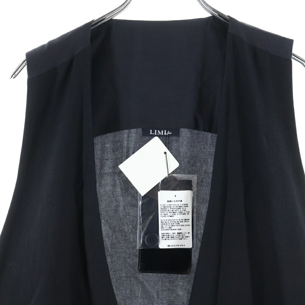 LIMI feu(リミフゥ) 20AW Hanging Strap Vest ハンギング ストラップ ジレベスト レディース ブラック LR-D05-202