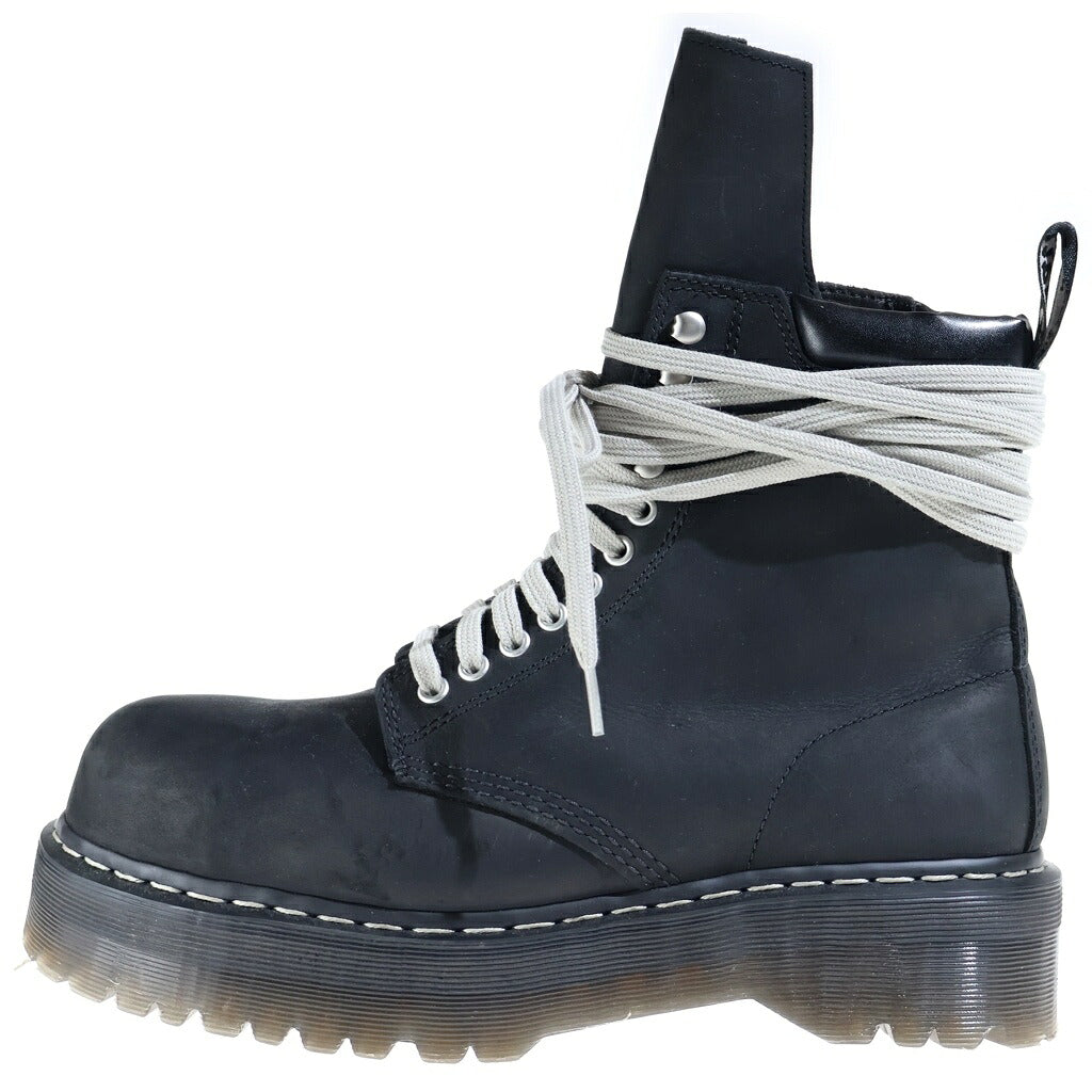 Rick Owens(リックオウエンス) ×Dr. Martens STEEL TOE QUAD ドクターマーチン スチールトゥ クアッド サイドジップブーツ ブラック 41819001