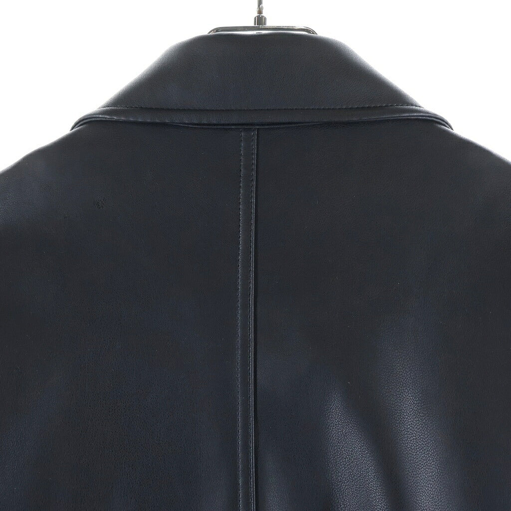 NO BRAND(ノーブランド) SATUR (セター) TEO SYNTHETIC LEATHER COLLAR JACKET テオ シンセティック フェイクレザージャケット ブラック SA253UJK12