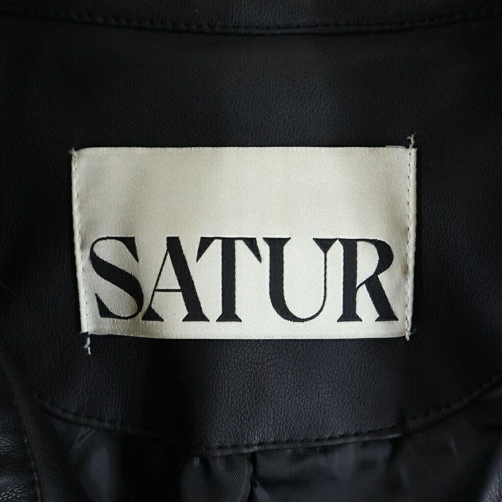 NO BRAND(ノーブランド) SATUR (セター) TEO SYNTHETIC LEATHER COLLAR JACKET テオ シンセティック フェイクレザージャケット ブラック SA253UJK12