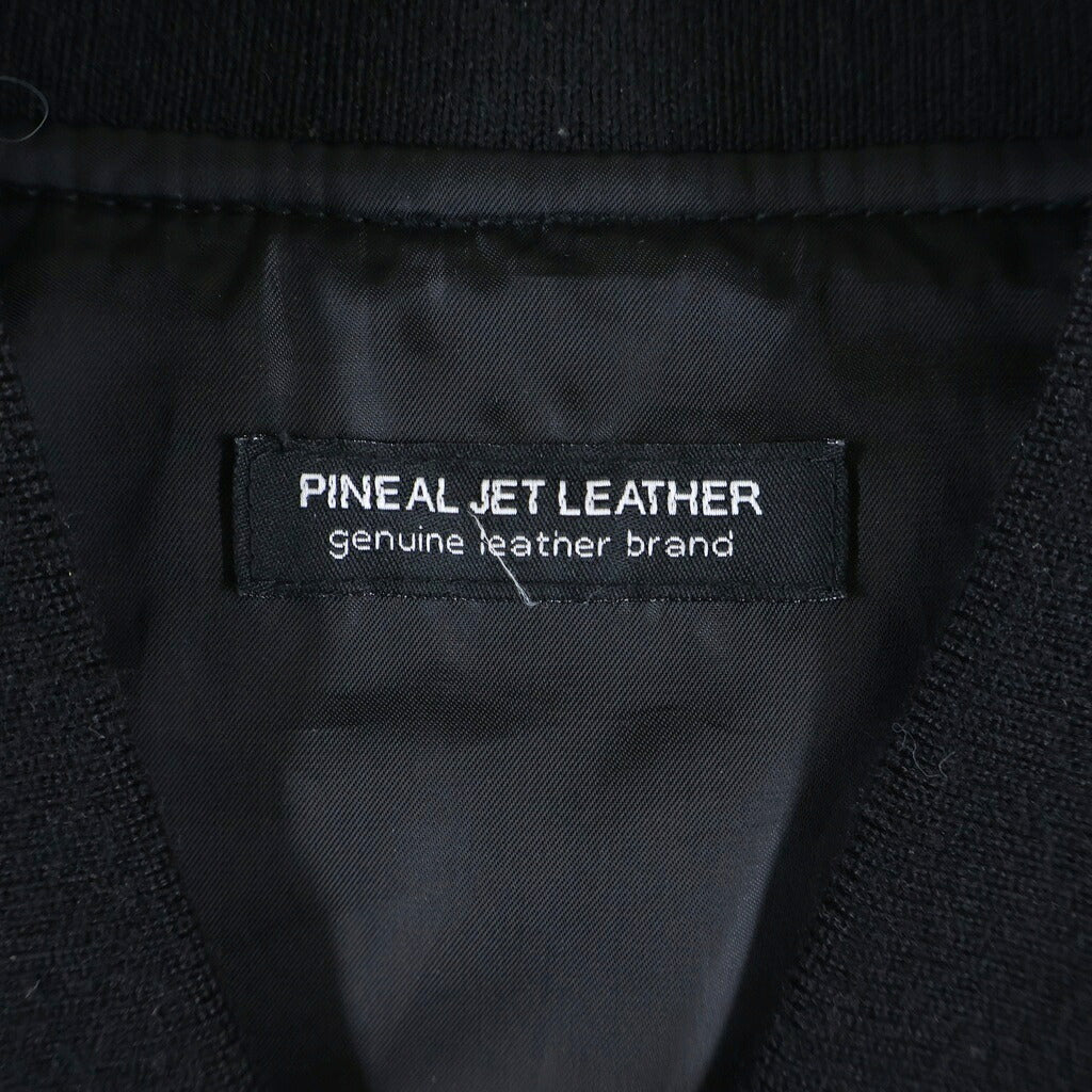 NO BRAND(ノーブランド) PINEAL JET LEATHER(ピネールジェットレザー) シープスキン ジップアップジャケット ブルゾン ブラック