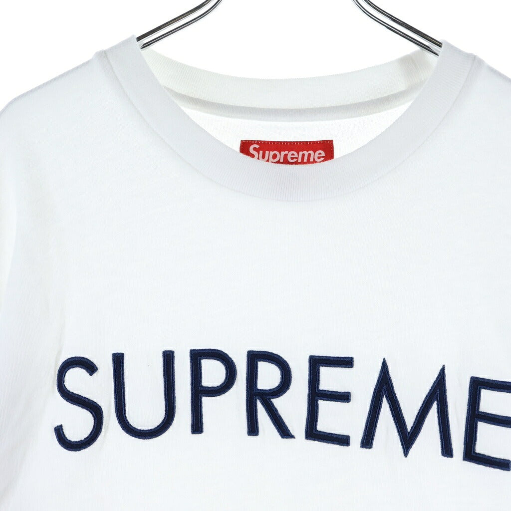 SUPREME(シュプリーム) 25SS Capital S/S Top キャピタル ロゴエンブロイダリー クルーネック半袖Tシャツ カットソー ホワイト