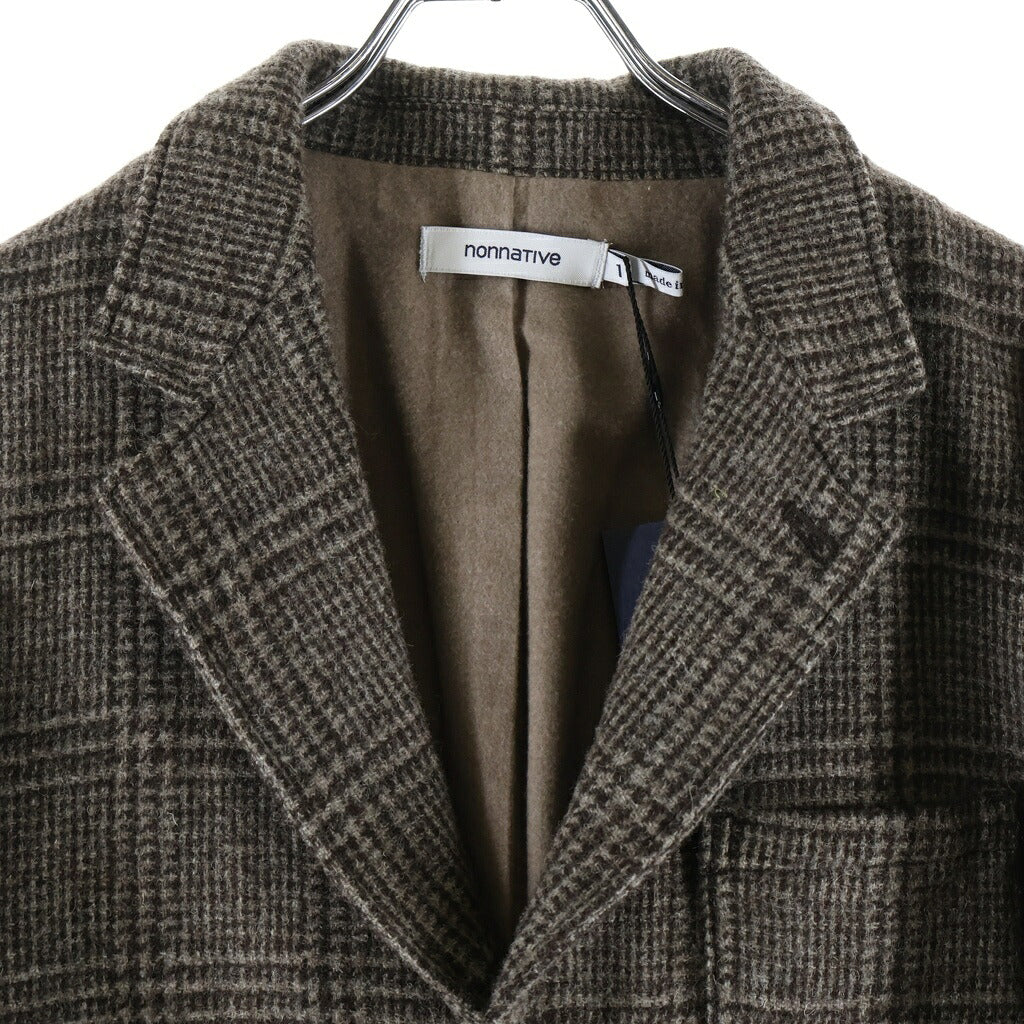 nonnative(ノンネイティブ) 18AW MANAGER 3B JACKET WOOL GLEN PLAID マネージャー ウール グレンプレイド シングル3Bテーラードジャケット ブラウン NN-J3411