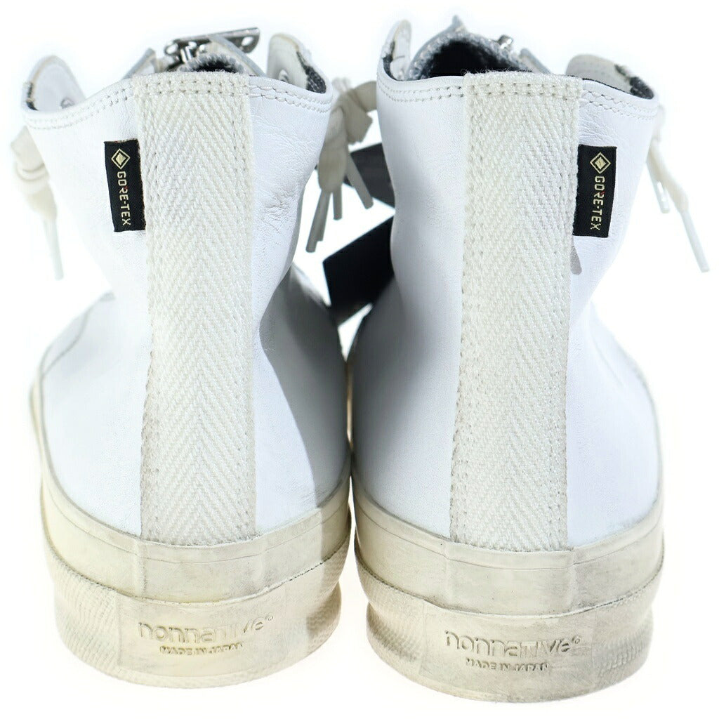 nonnative(ノンネイティブ) 24AW DWELLER TRAINER HI COW LEATHER WITH GORE-TEX by SPINGLE MOVE スピングルムーブ ゴアテックス カウレザー ハイカットスニーカー ホワイト NN-F4501