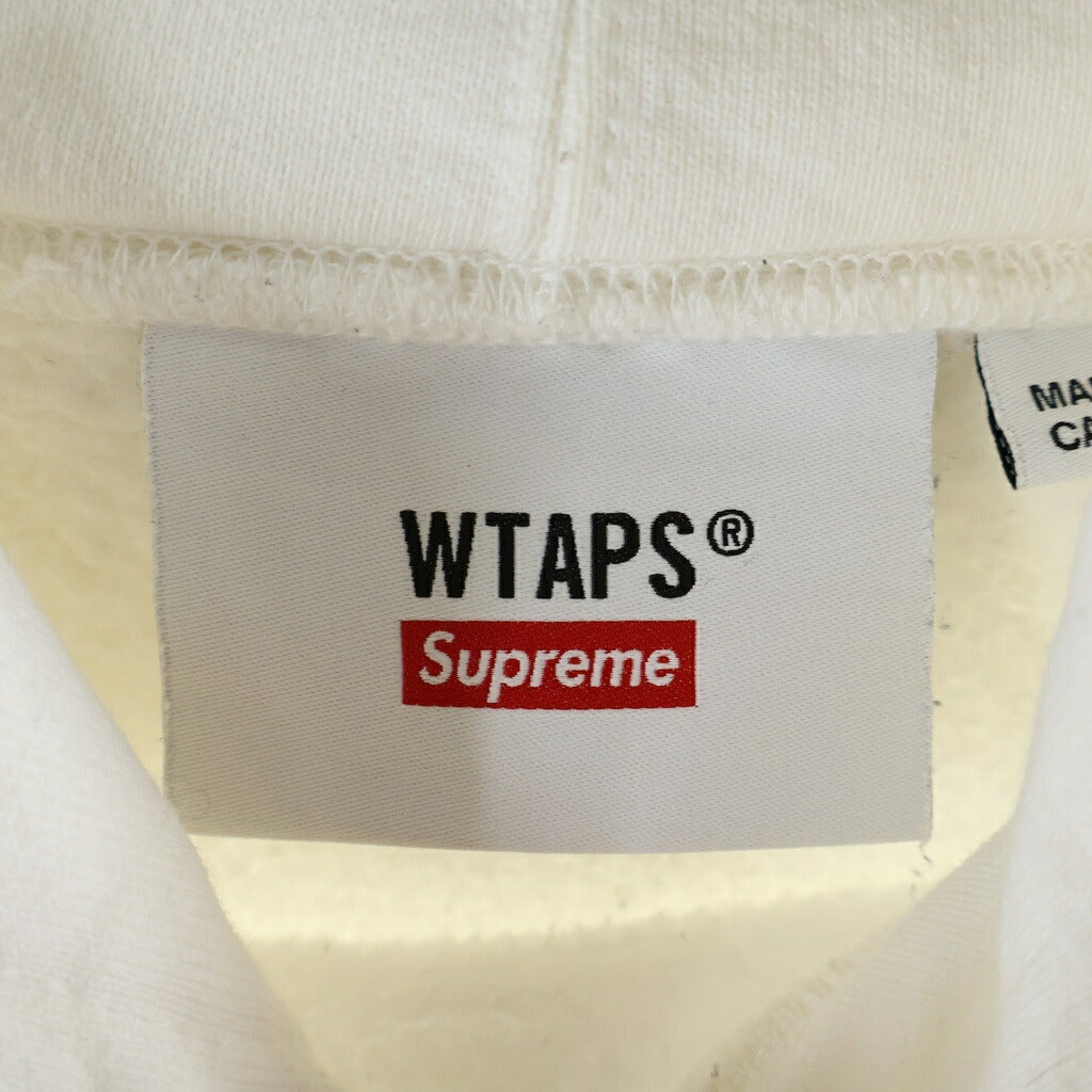 SUPREME(シュプリーム) 21AW ×WTAPS Sic'em! Hooded Sweatshirt ダブルタップス シックエム フロント刺繍 スウェット プルオーバーパーカー ホワイト