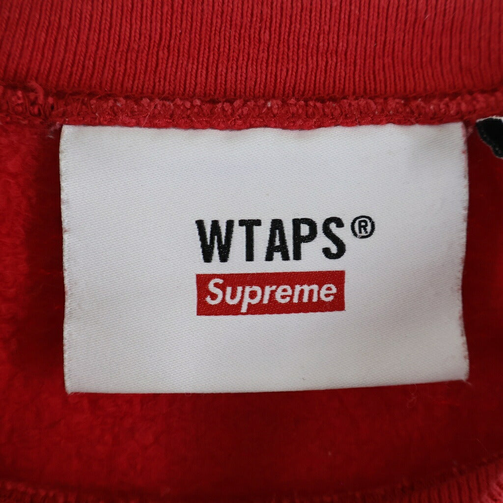 SUPREME(シュプリーム) 21AW ×WTAPS Crewneck ダブルタップス ロゴプリント クルーネックトレーナー レッド