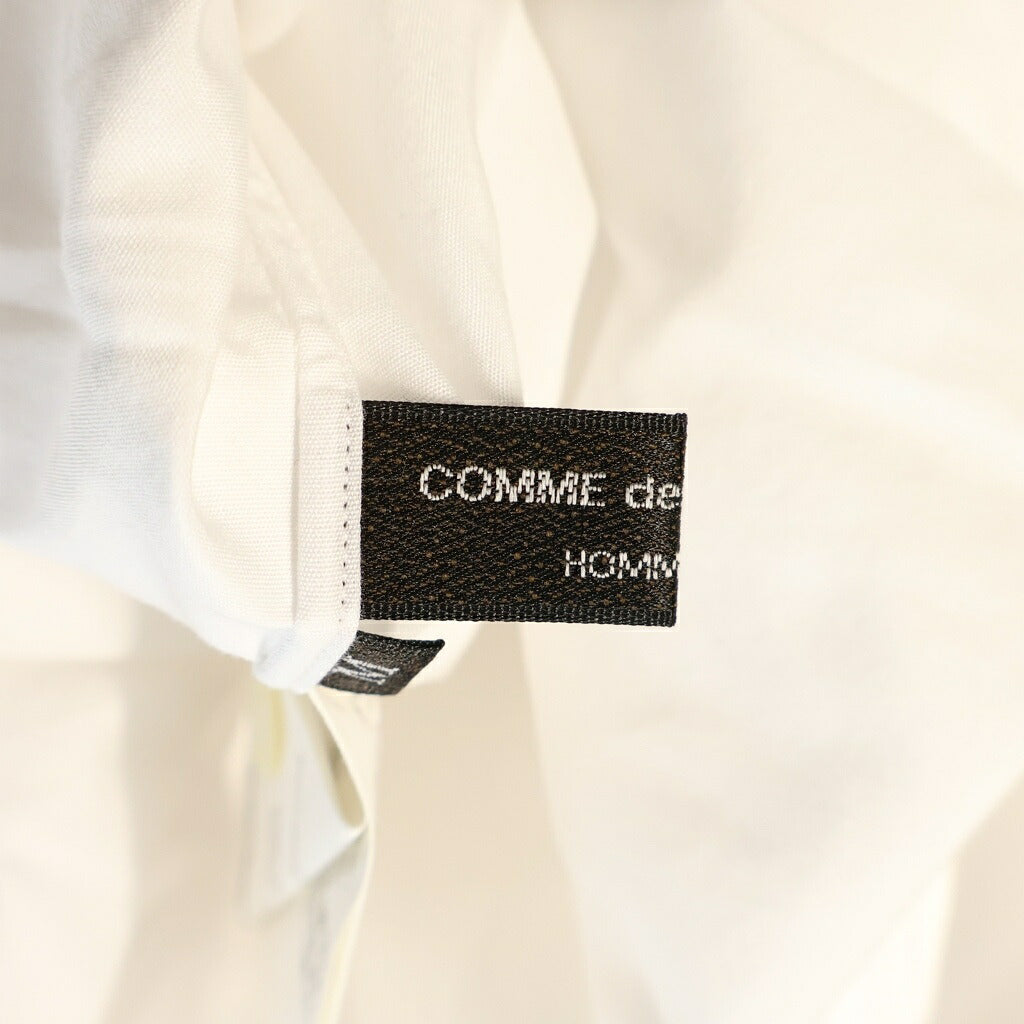 COMME des GARCONS HOMME PLUS(コムデギャルソンオムプリュス) 18SS AD2017 バックフラワーエンブロイダリー ロング丈 ノーカラー長袖シャツ ホワイト PA-B018
