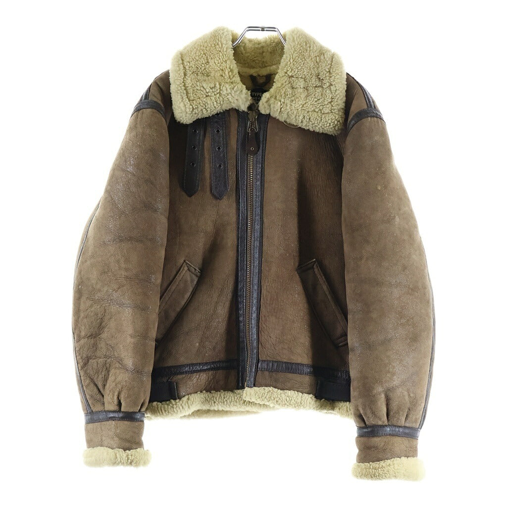 Schott 米国製 B-3 リアルムートン フライトジャケット 40 ブラウン SCHOTT(ショット) TYPE B-3 USA製 ムートン レザーフライトジャケット