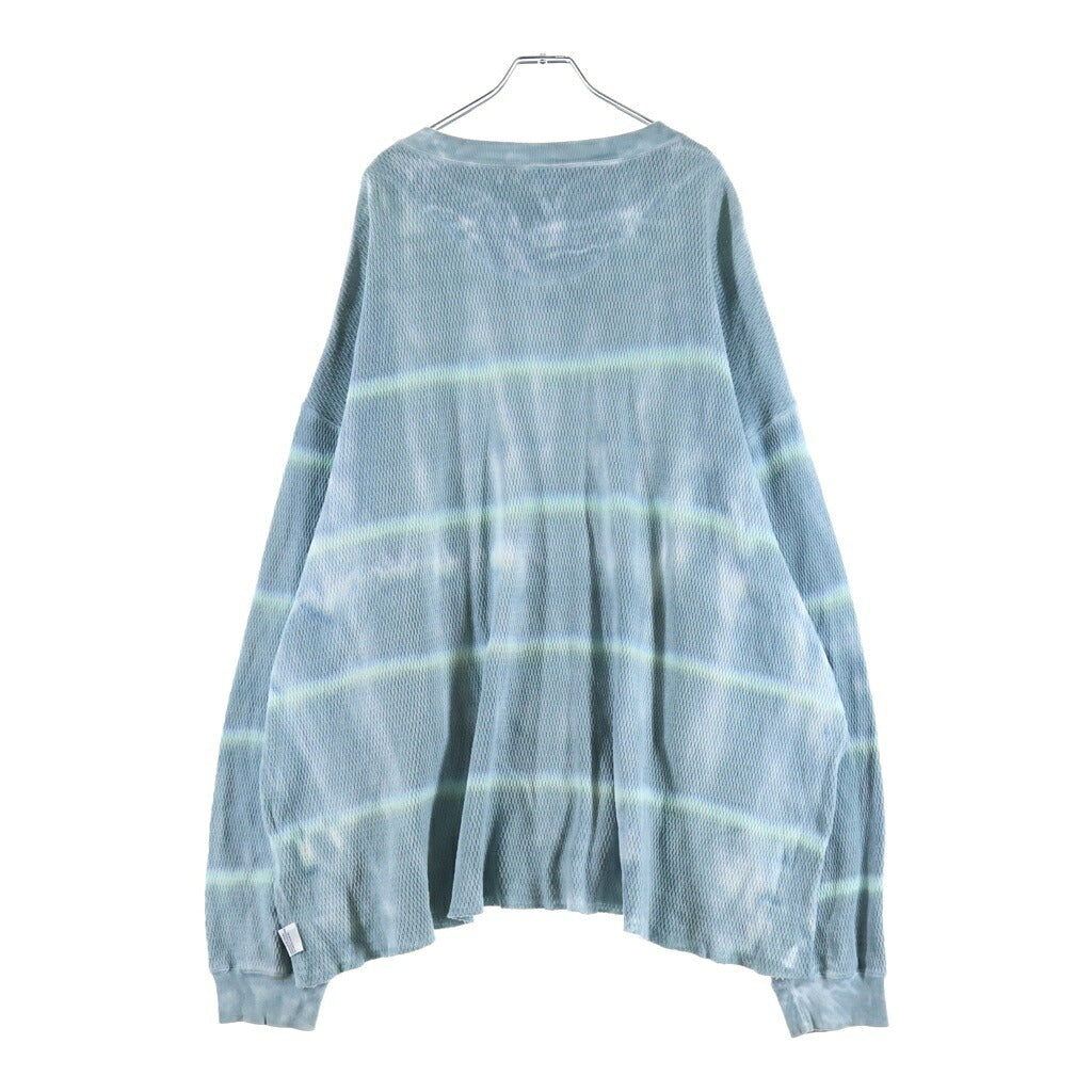 DAIRIKU(ダイリク) Tie-dye Thermal Tee タイダイ クルーネックサーマル長袖Tシャツ カットソー ライトブルー 21SS C-7