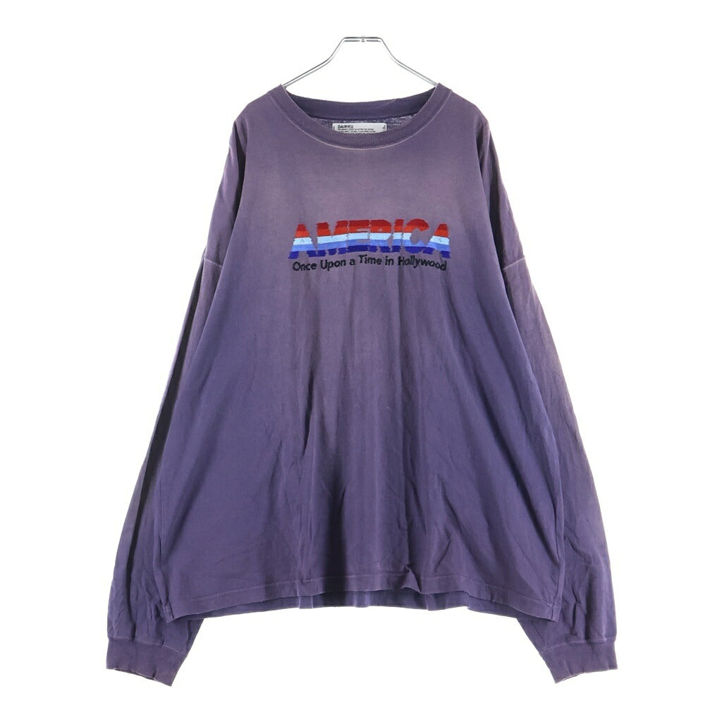 DAIRIKU(ダイリク) AMERICA Vintage Sunburn Tee アメリカ ヴィンテージ サンバーン加工 クルーネック長袖Tシャツ カットソー パープル 24SS C-4