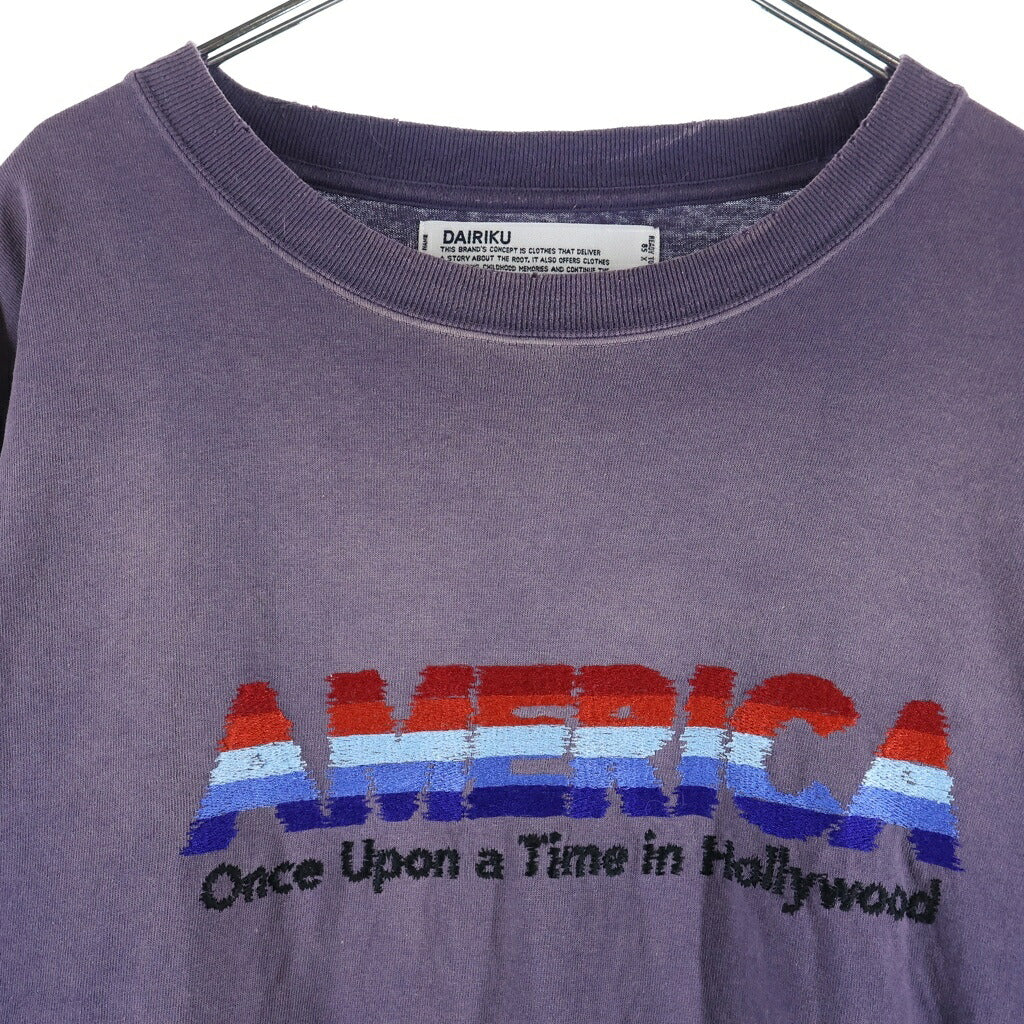 DAIRIKU(ダイリク) AMERICA Vintage Sunburn Tee アメリカ ヴィンテージ サンバーン加工 クルーネック長袖Tシャツ カットソー パープル 24SS C-4