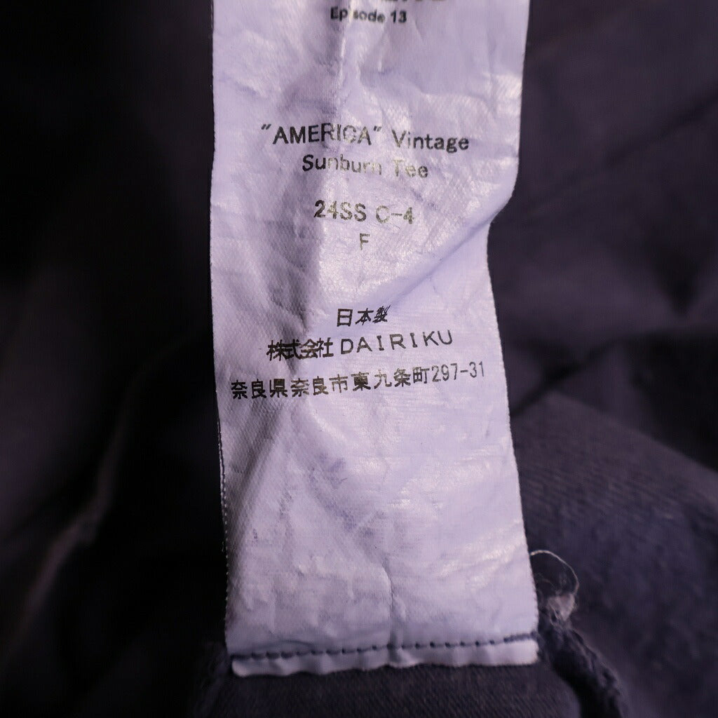 DAIRIKU(ダイリク) AMERICA Vintage Sunburn Tee アメリカ ヴィンテージ サンバーン加工 クルーネック長袖Tシャツ カットソー パープル 24SS C-4