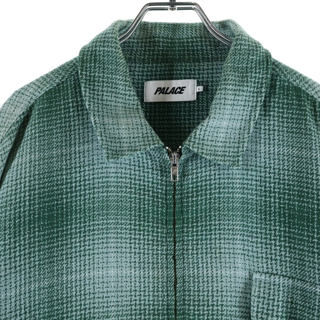 Palace Skateboards(パレススケートボーズ) 25AW GHOST ZIP SHIRT ゴースト チェック ジップアップ長袖シャツ グリーン