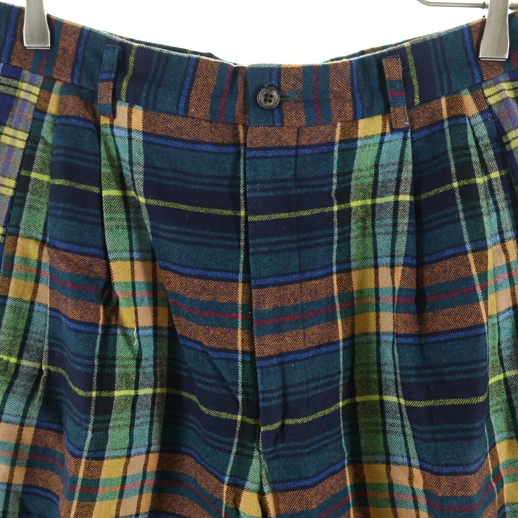 COMME des GARCONS HOMME PLUS(コムデギャルソンオムプリュス) ウール混 1タック チェック柄 スラックスパンツ マルチカラー XP-02003S