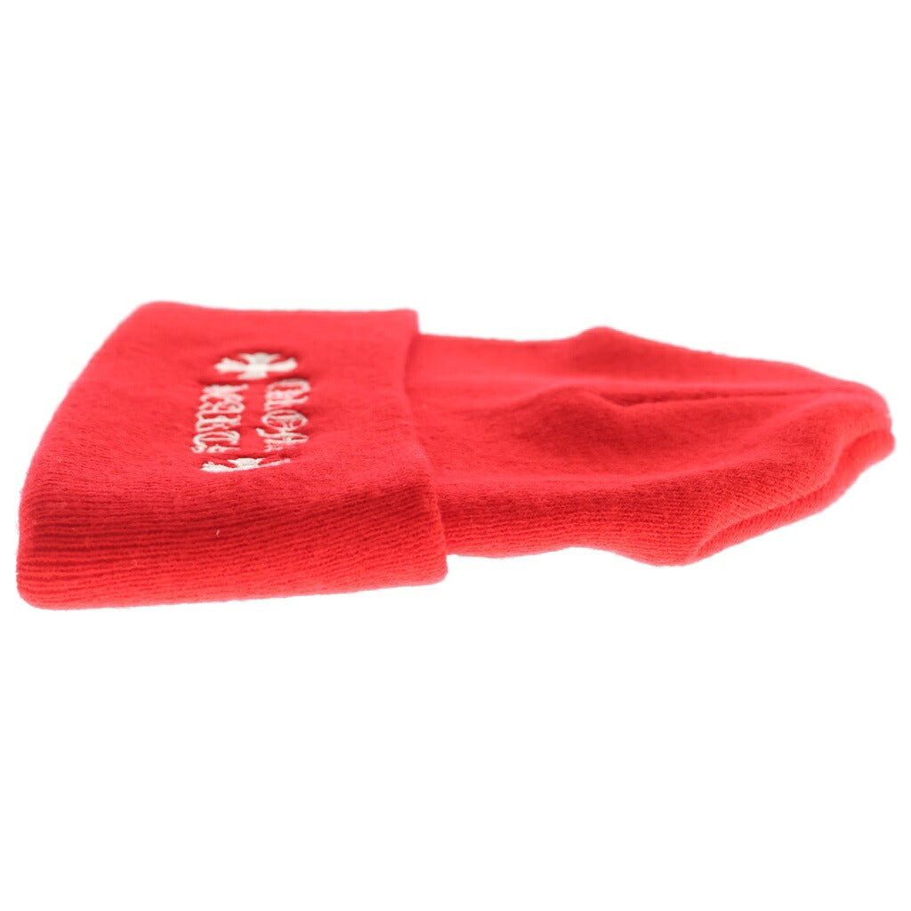CHROME HEARTS(クロムハーツ) WOOL WATCH CAP CH PLUS クロス刺繍 ビーニー ニット帽 帽子 レッド