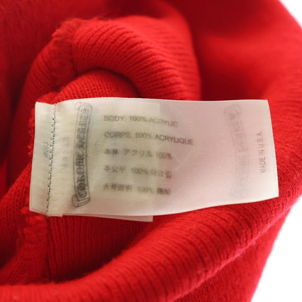 CHROME HEARTS(クロムハーツ) WOOL WATCH CAP CH PLUS クロス刺繍 ビーニー ニット帽 帽子 レッド