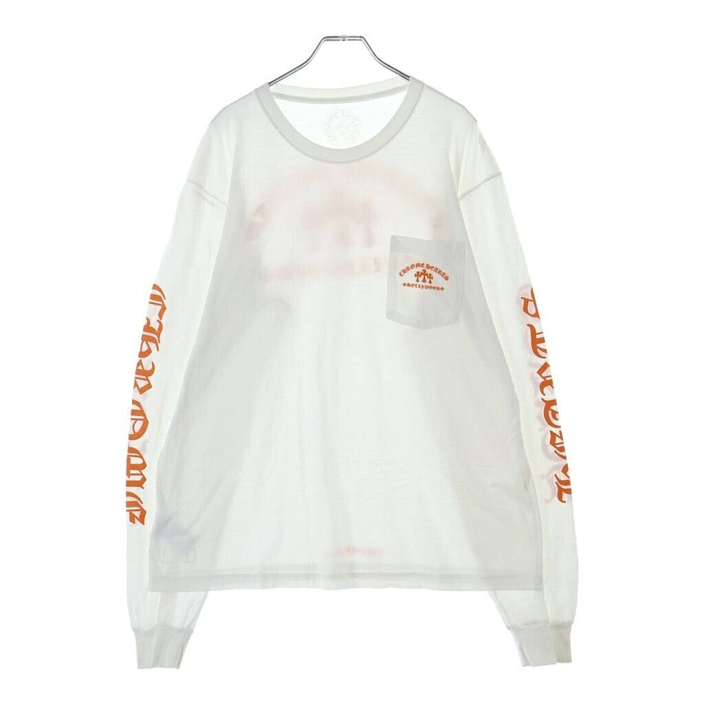 CHROME HEARTS(クロムハーツ) ORANGE CEMETERY CROSS KING TACO LS TEE オレンジセメタリークロス キングタコ 長袖Tシャツ クルーネックカットソー ホワイト