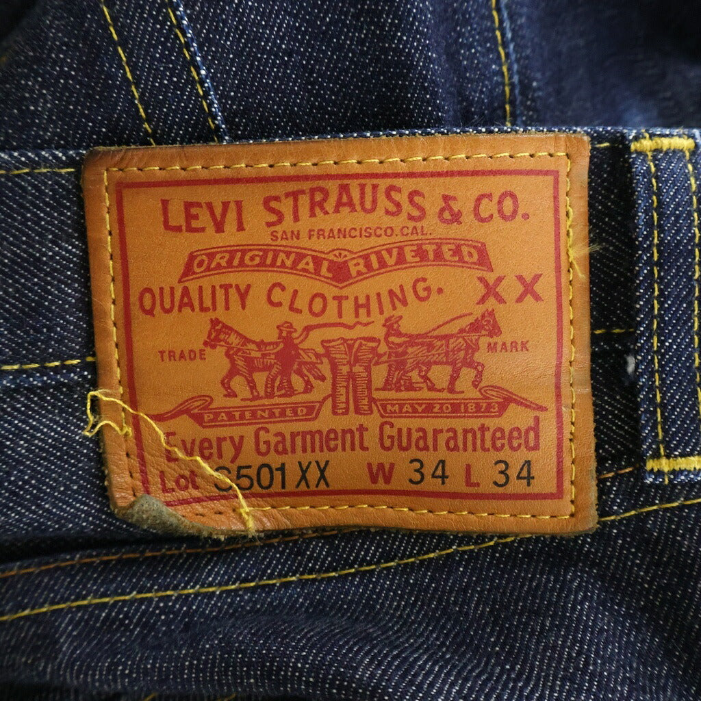 Levi's VINTAGE CLOTHING(リーバイス ビンテージ クロージング) S501XX 44年 大戦モデル復刻 ドーナツボタン 革パッチ ボタンフライ デニムパンツ インディゴ 44501-0072