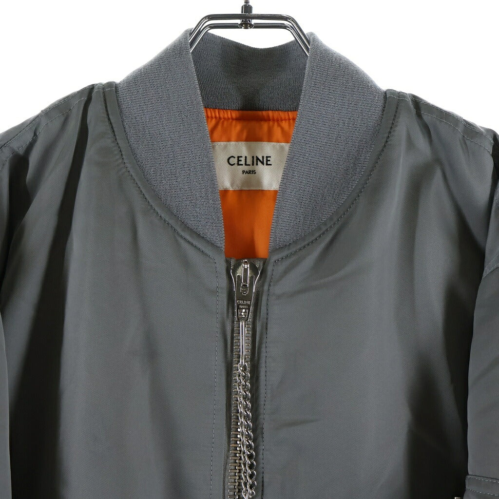 CELINE(セリーヌ) LOOSE BOMBER JACKET ルーズ バックロゴ ボンバージャケット グレー 2W426889O