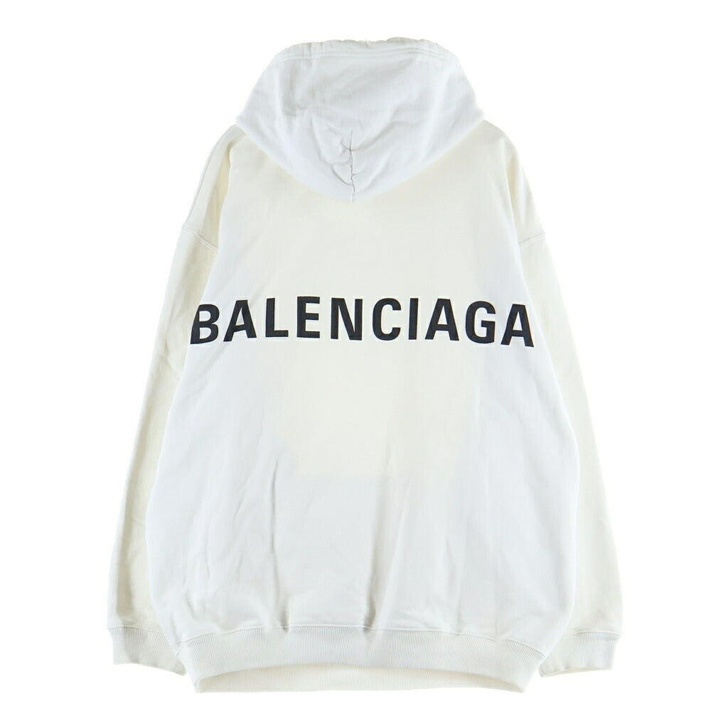 BALENCIAGA(バレンシアガ) 19SS バックロゴプリント プルオーバースウェットパーカー フーディー ホワイト 556143 TAV37