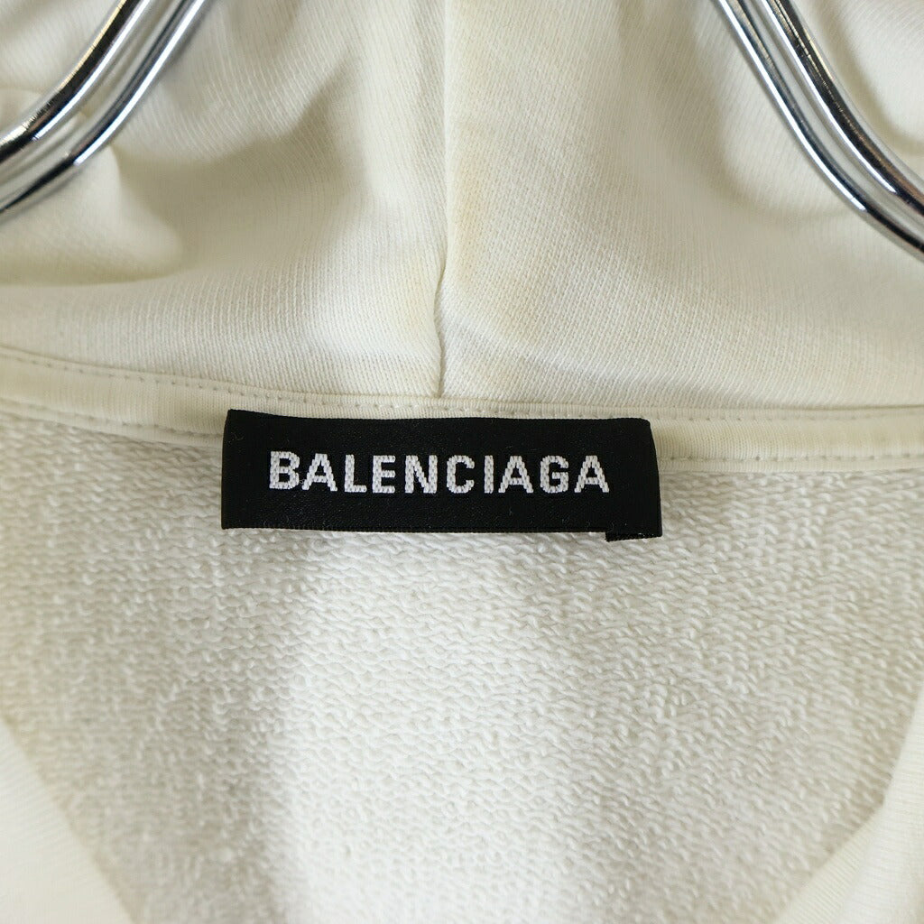 BALENCIAGA(バレンシアガ) 19SS バックロゴプリント プルオーバースウェットパーカー フーディー ホワイト 556143 TAV37