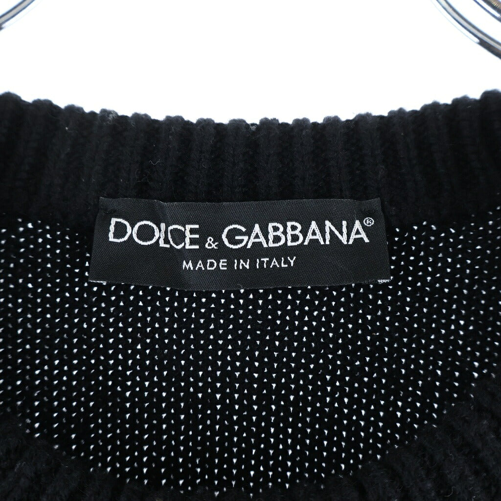 DOLCE & GABBANA(ドルチェアンドガッバーナ) KING キング カシミヤウール クルーネックニットセーター ブラック GR107K F89BV