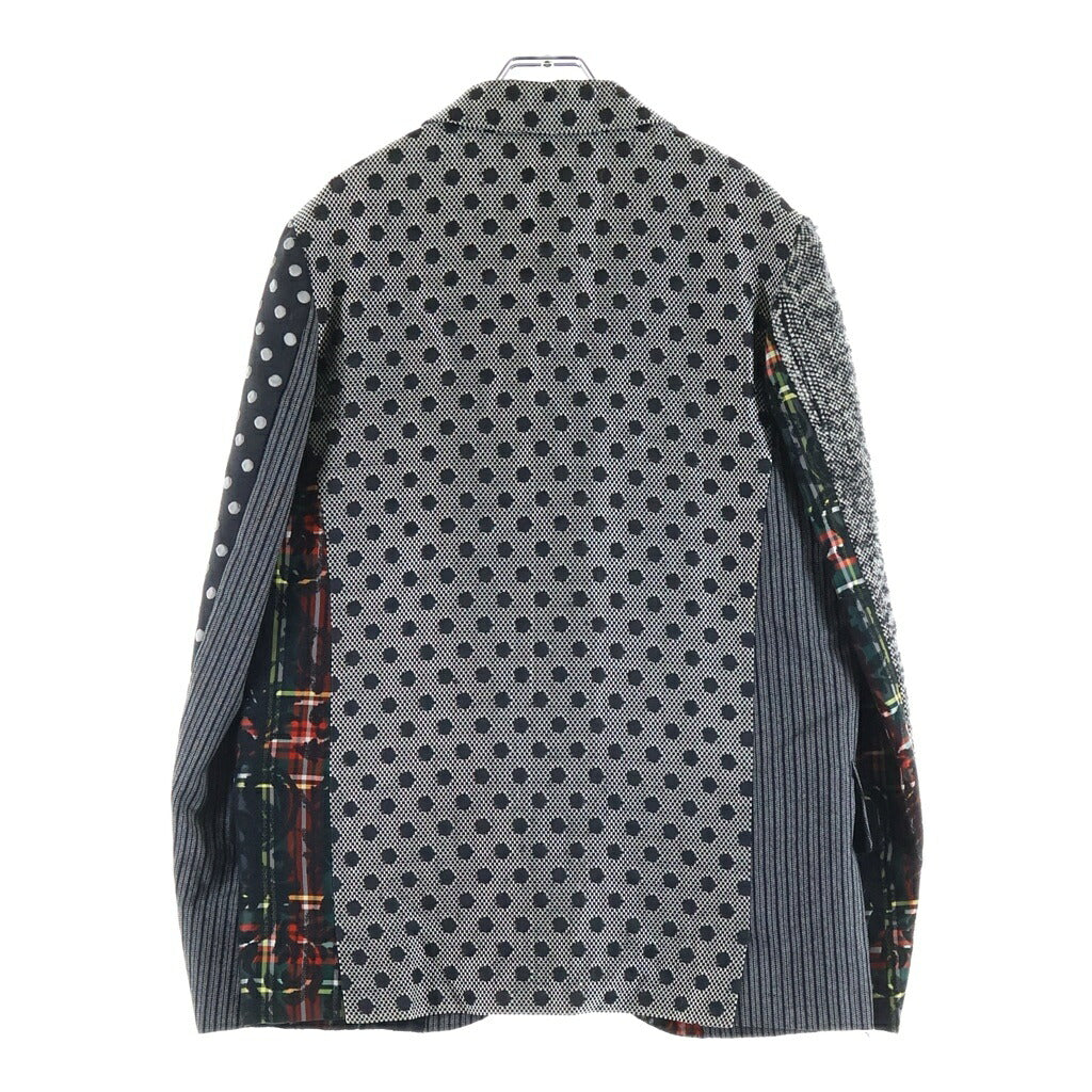 COMME des GARCONS HOMME PLUS(コムデギャルソンオムプリュス) 12AW AD2012 異素材切り替え ウール混 シングルテーラードジャケット マルチカラー PJ-J081