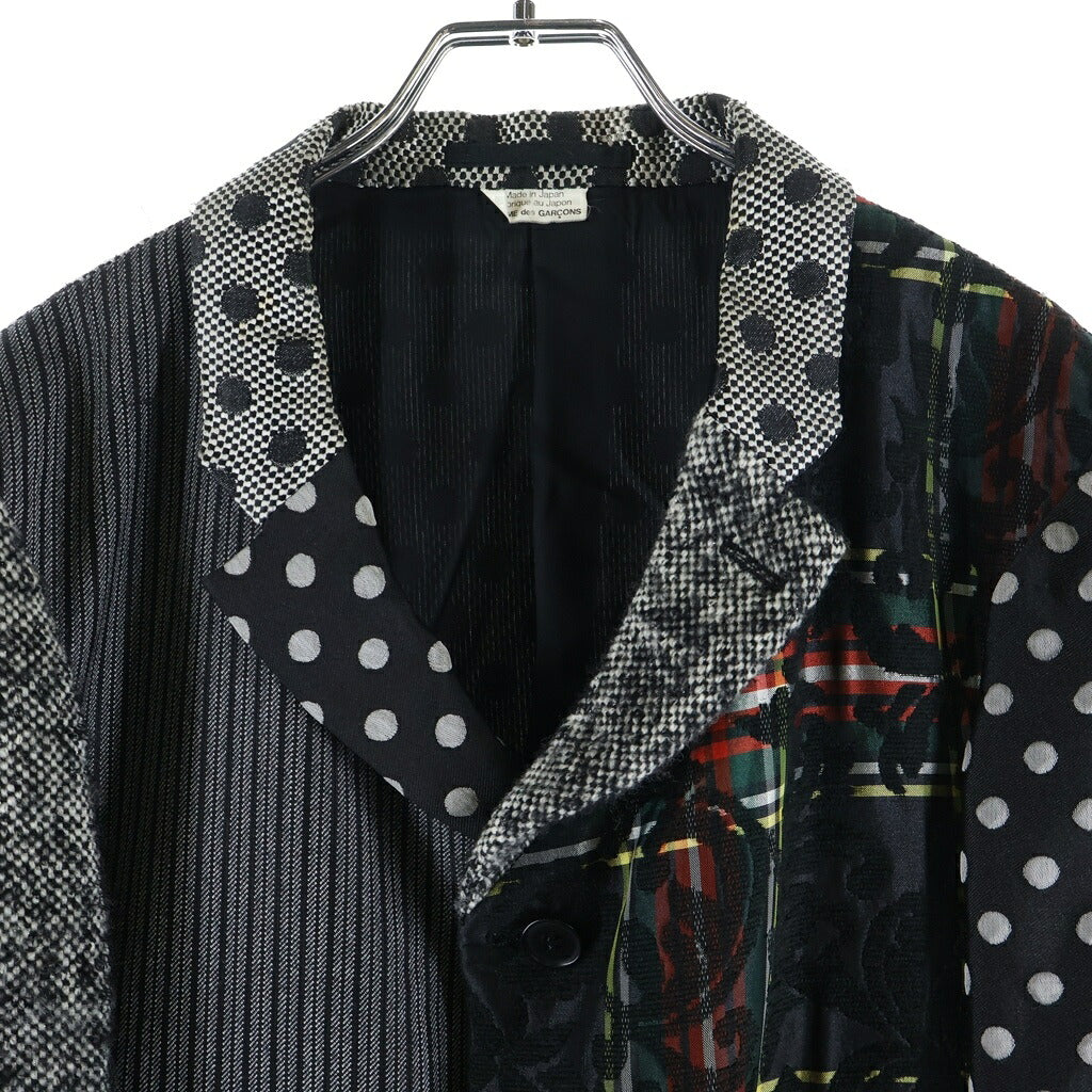 COMME des GARCONS HOMME PLUS(コムデギャルソンオムプリュス) 12AW AD2012 異素材切り替え ウール混 シングルテーラードジャケット マルチカラー PJ-J081