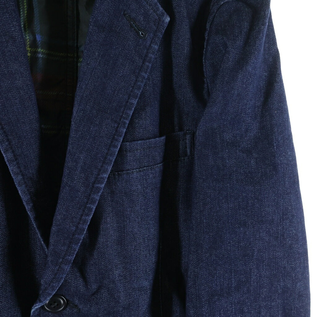 COMME des GARCONS HOMME PLUS(コムデギャルソンオムプリュス) 14SS AD2013 裏地チェック デニム シングルテーラードジャケット インディゴ PM-J063