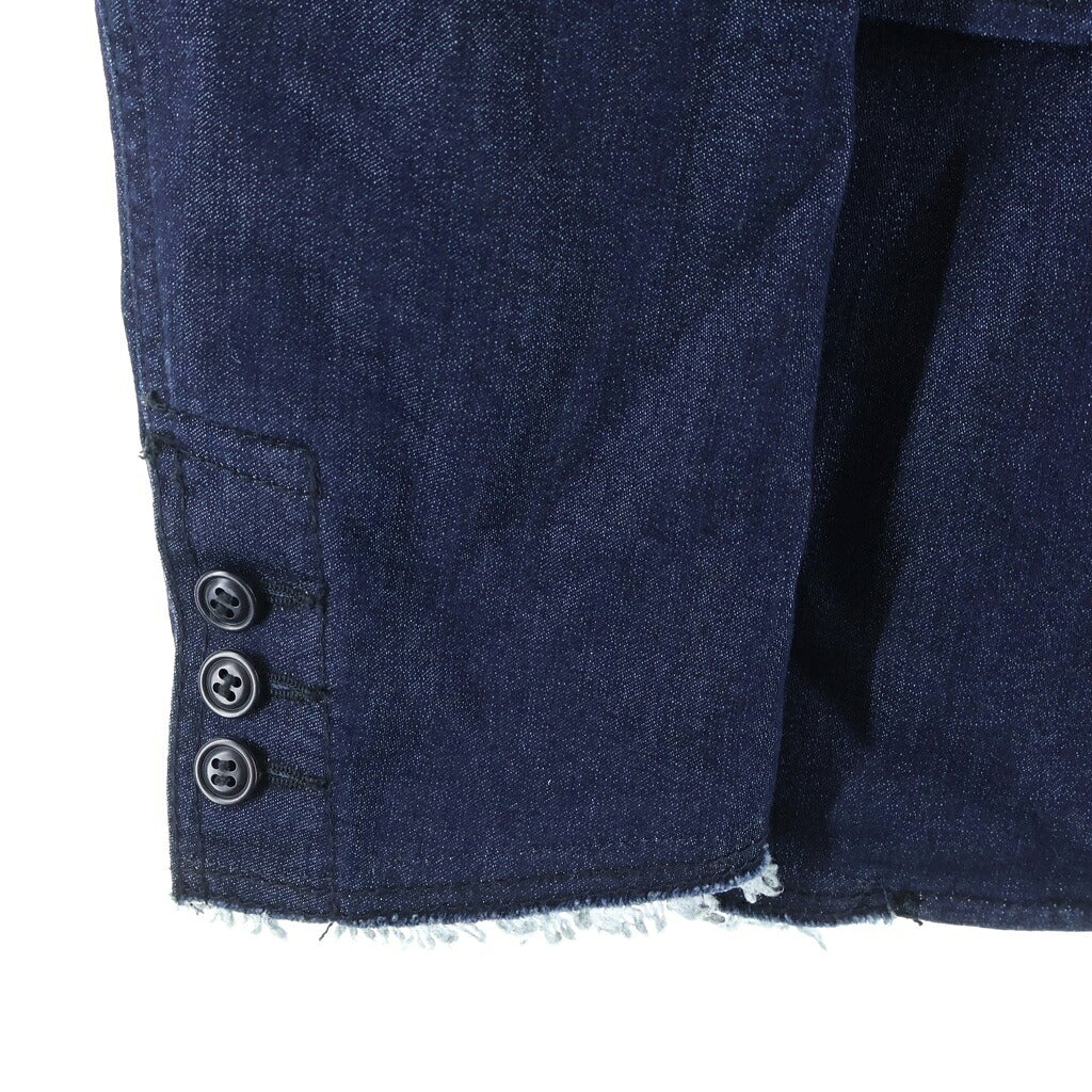 COMME des GARCONS HOMME PLUS(コムデギャルソンオムプリュス) 14SS AD2013 裏地チェック デニム シングルテーラードジャケット インディゴ PM-J063