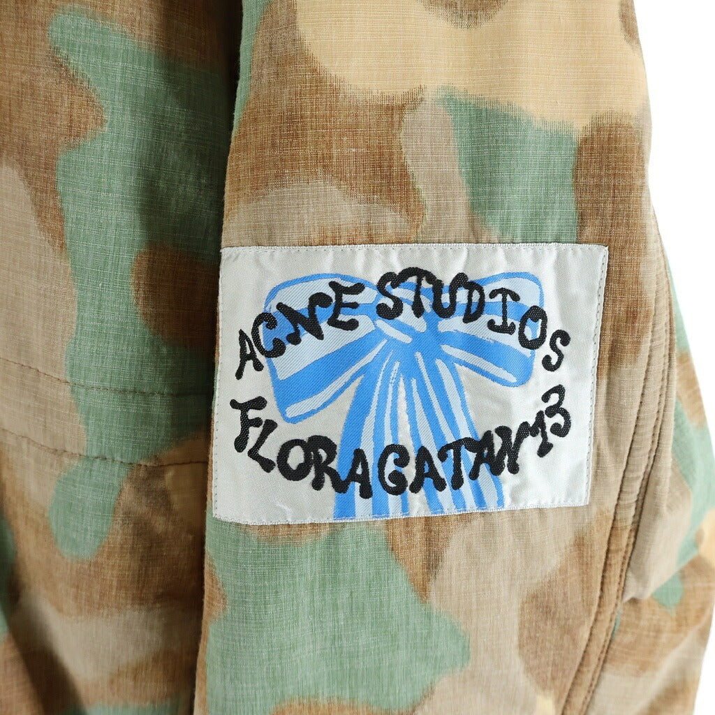 Acne Studios(アクネ ストゥディオズ) 24SS OLEARY CAMOUFLAGE COTTON BOMBER JACKET オレアリー カモフラ コットンボンバージャケット MA-1 ジップアップブルゾン ベージュ/ブラウン/グリーン FN-MN-OTW001050