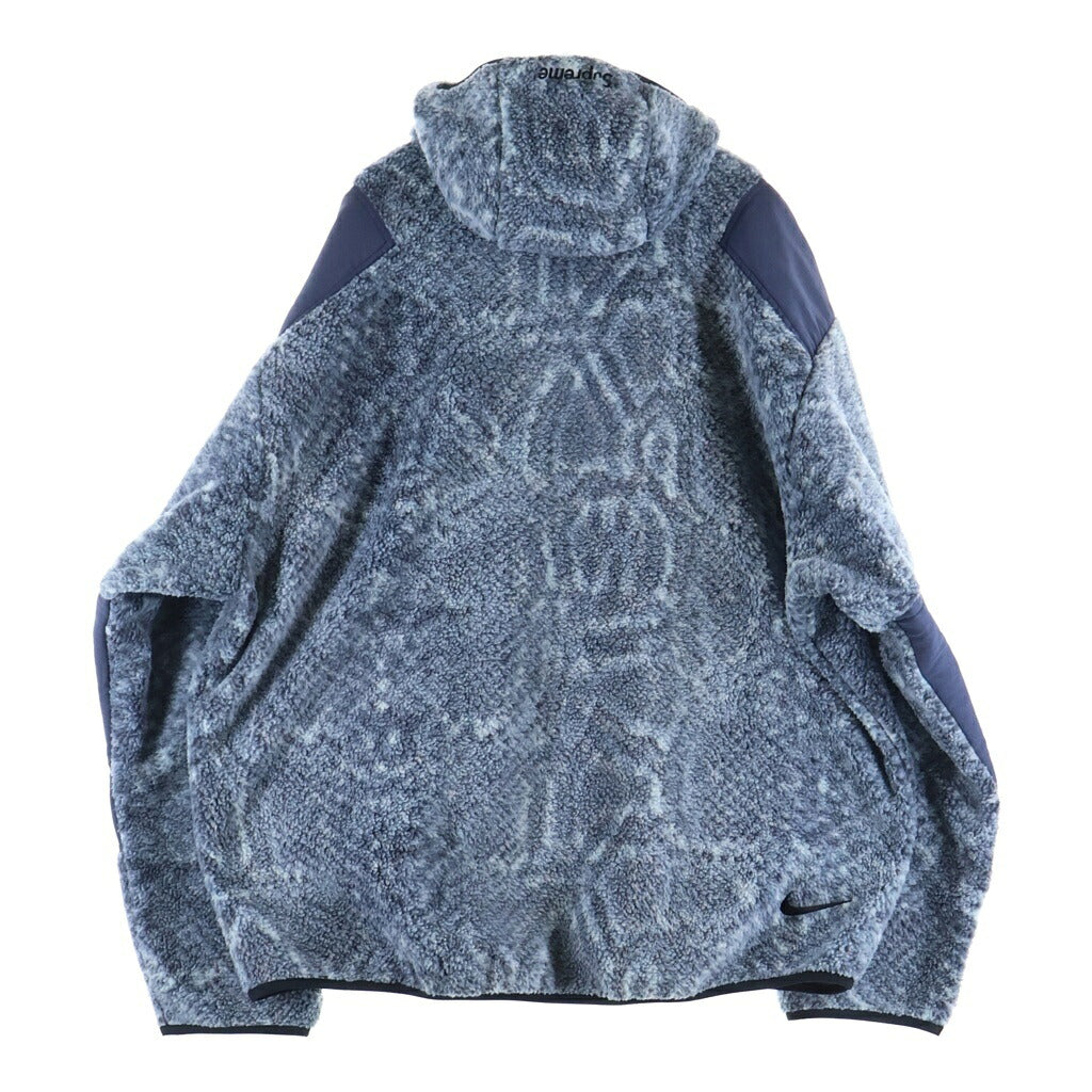 NIKE ACG(ナイキエーシージー) ×SUPREME FLEECE PULLOVER MINT SNAKESKIN シュプリーム スネークスキン フリース プルオーバーパーカー ブルー DN3256-382