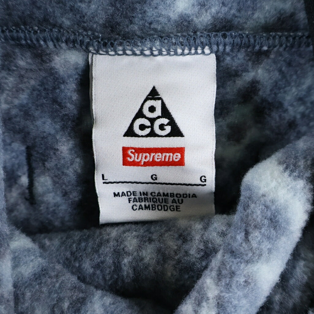 NIKE ACG(ナイキエーシージー) ×SUPREME FLEECE PULLOVER MINT SNAKESKIN シュプリーム スネークスキン フリース プルオーバーパーカー ブルー DN3256-382