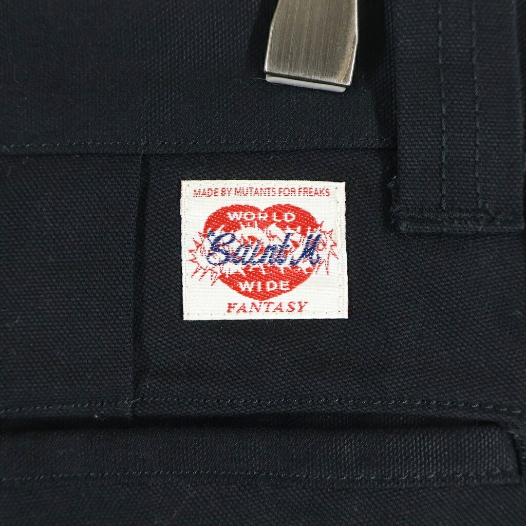 SAINT MICHAEL(セントマイケル) 23SS WIDE PANTS バックロゴパッチ コットン ワイドパンツ ブラック SM-S23-0000-058