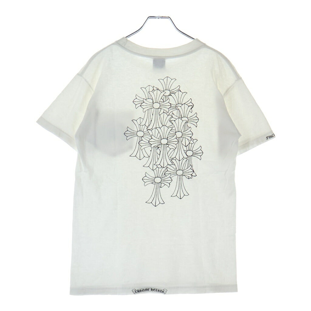 CHROME HEARTS(クロムハーツ) OLD CEMETERY CROSS S/S TEE オールド バックセメタリークロスプリント クルーネック 半袖Tシャツ カットソー ホワイト