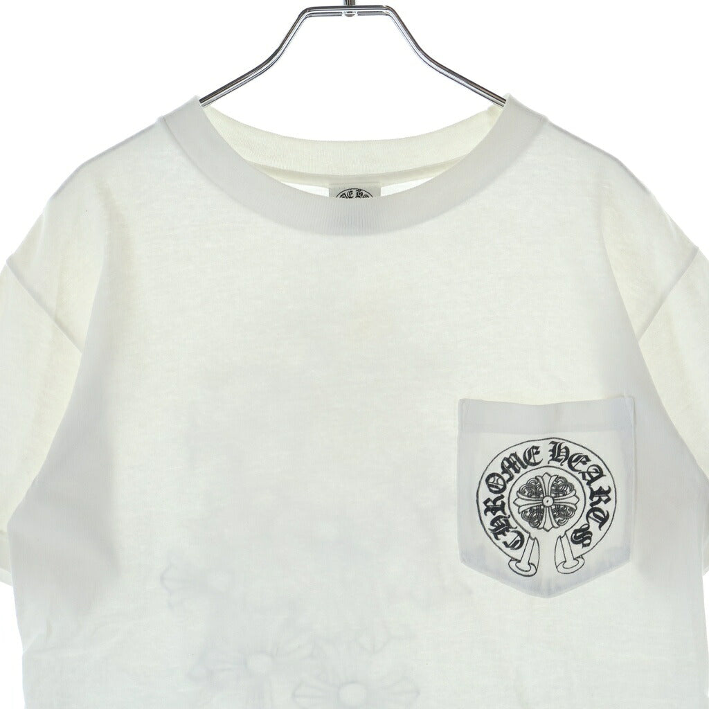 CHROME HEARTS(クロムハーツ) OLD CEMETERY CROSS S/S TEE オールド バックセメタリークロスプリント クルーネック 半袖Tシャツ カットソー ホワイト