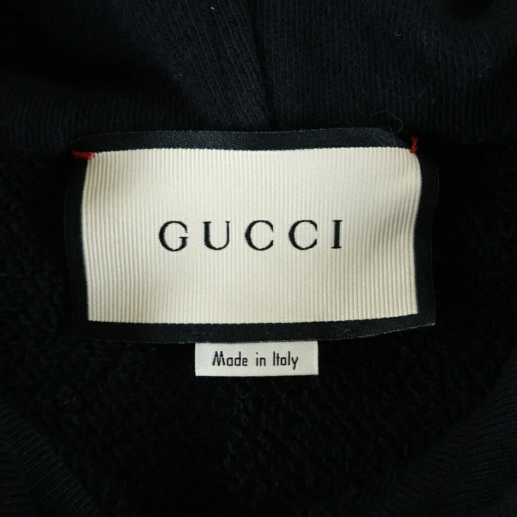 GUCCI(グッチ) バタフライパッチ プルオーバースウェットパーカー フーディー レディース ブラック 489368 X9F40