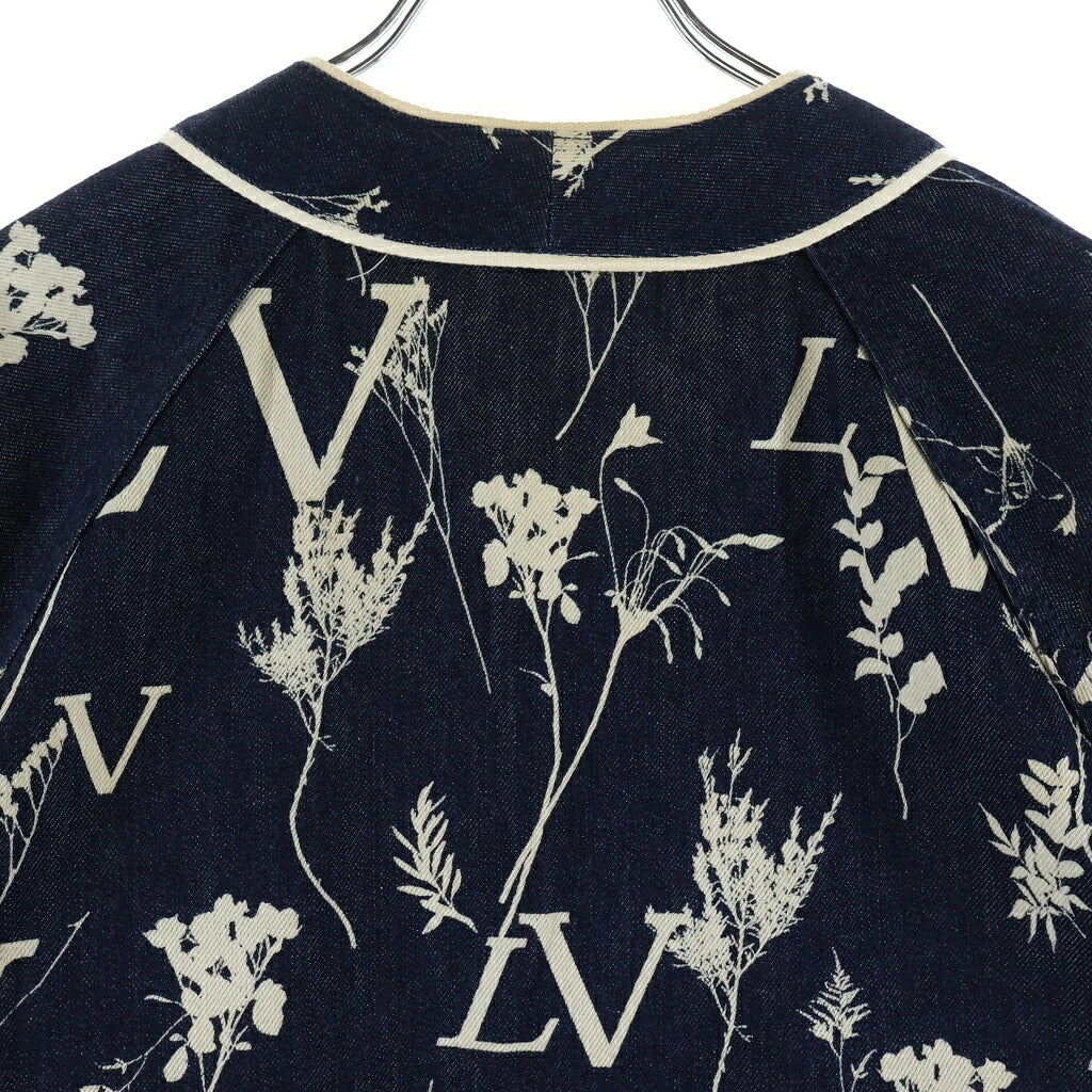 LOUIS VUITTON(ルイヴィトン) 20AW LVリーフ デニム 半袖 ベースボールシャツ インディゴ RM202M VFV HJS15W